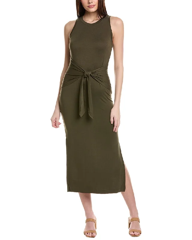 Women's Street Style Casual Wear Michael Stars Tie Front Maxi Dress