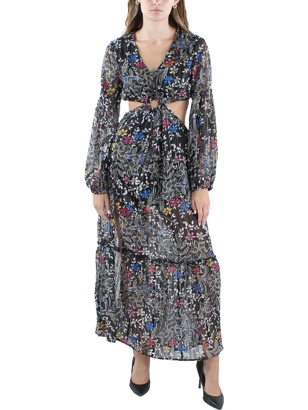 Online Boutiques Womens Open Back Polyester Maxi Dress