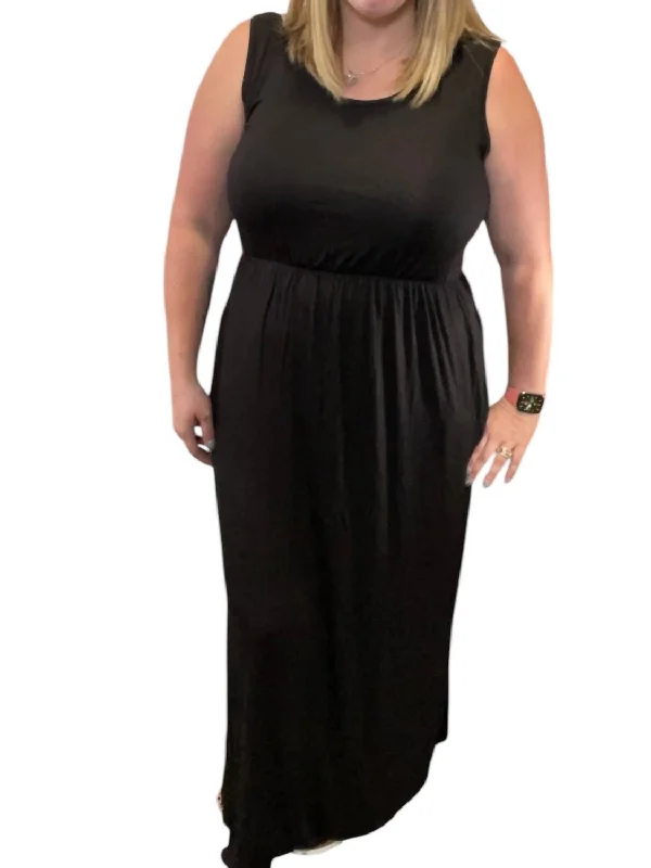 Women's Activewear for Exercise and Sports Classic Maxi Dress In Black