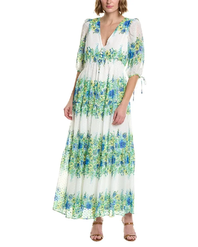 Women's Clothes For Special Occasions Taylor Printed Swiss Dot Chiffon Maxi Dress