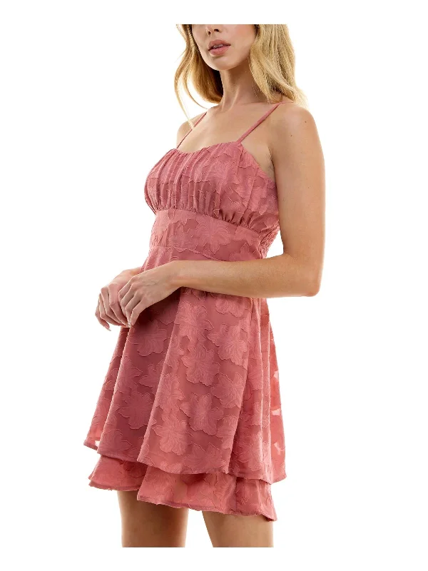 Women's Charming Outfit For Events Juniors Womens Mini Floral Print Fit & Flare Dress