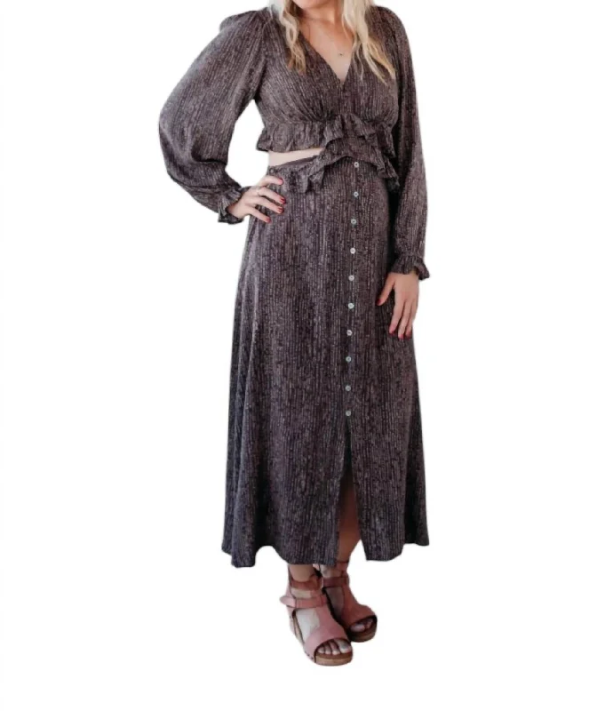 Bold Fashion Long Sleeve Cutout Dress In Abstract