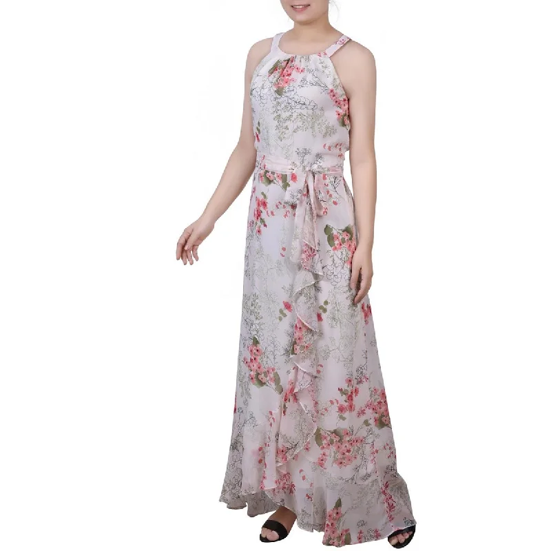 Stylish Women's Outfit Womens Chiffon Floral Maxi Dress