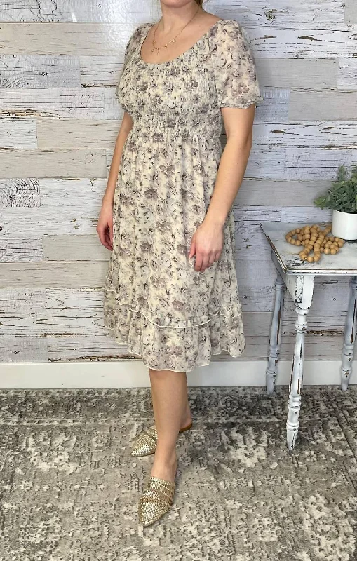 Clothing Sales Lennon Dress In Whiper Gray Floral