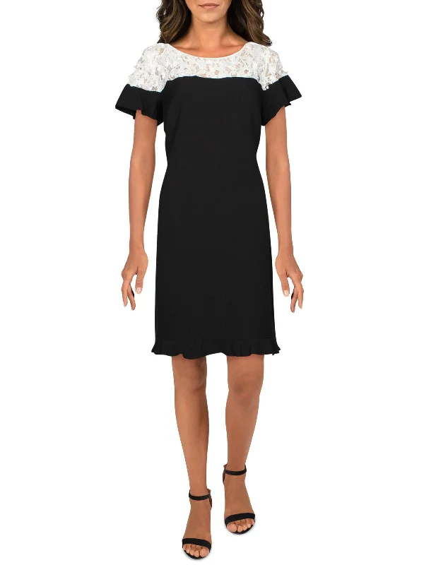 Charming Everyday Clothing For Women Womens Floral Lace Trim Cocktail Dress