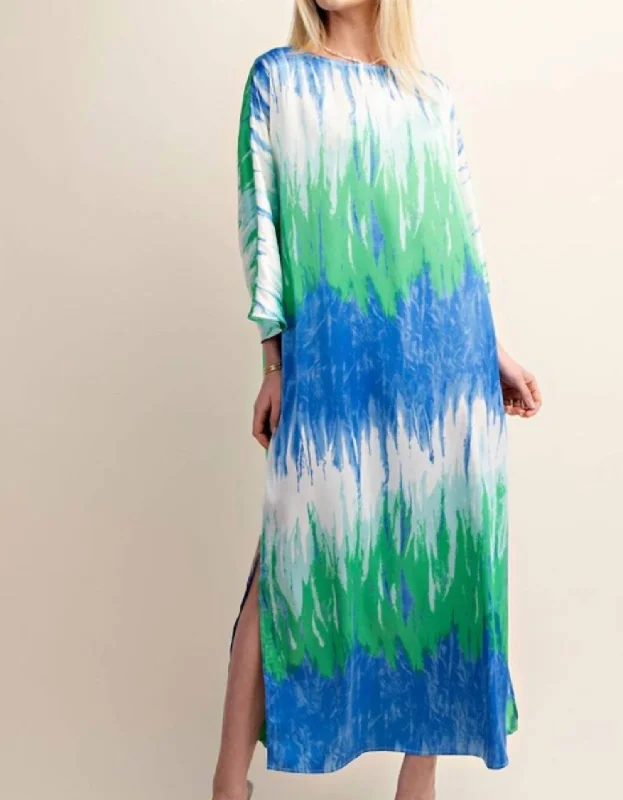 Comfortable Women's Clothes Watercolor Crush Maxi Dress In Multi-Colored