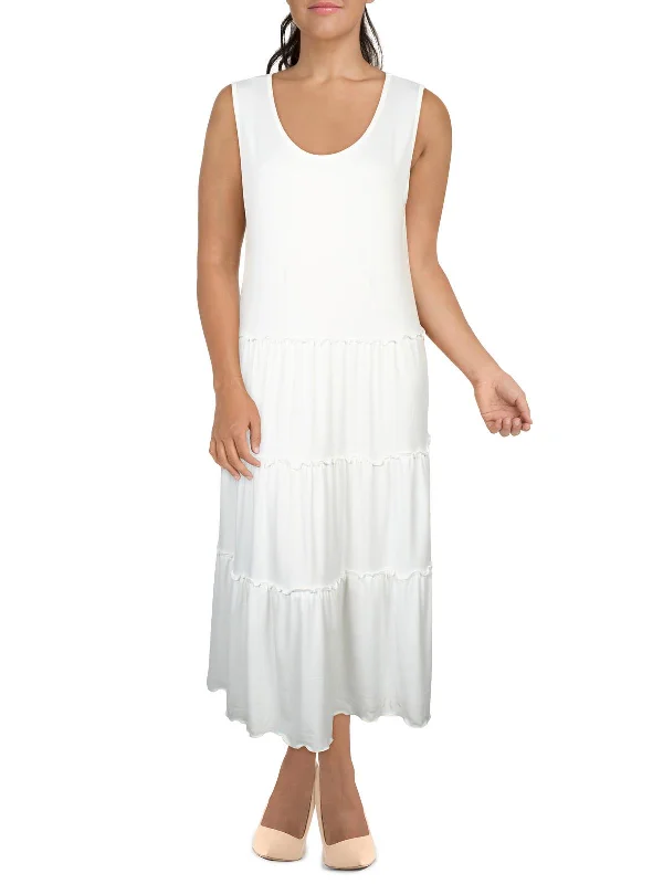 Relaxed Style Plus Womens Jersey Sleeveless Maxi Dress