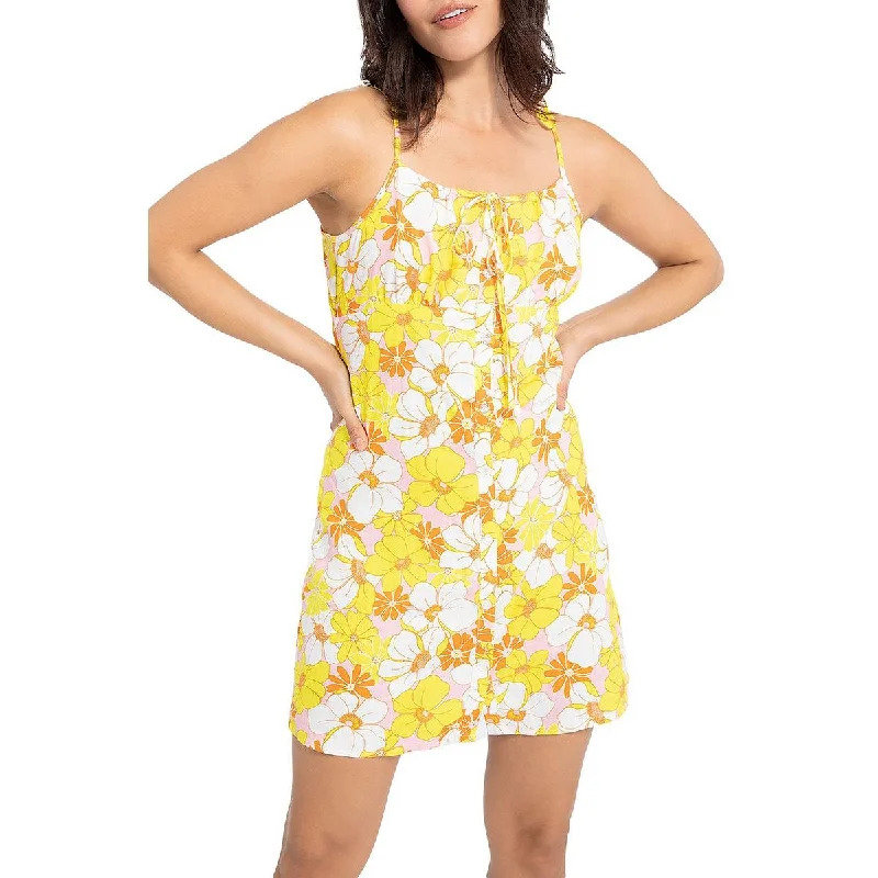 Women's Workout Clothing Womens Floral Micro-Mini Slip Dress