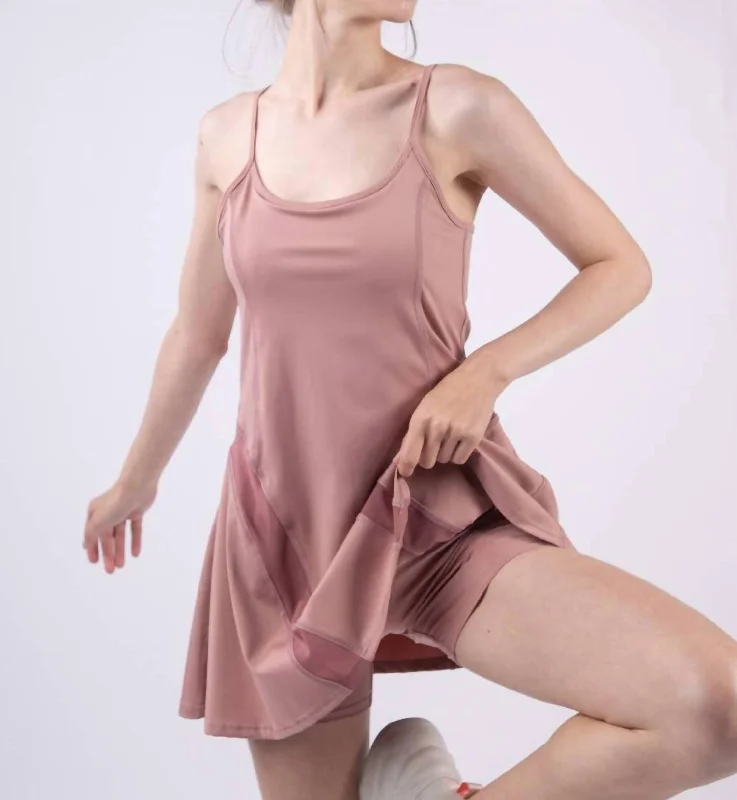 Modern Women's Apparel Mesh Tennis Dress In Mauve