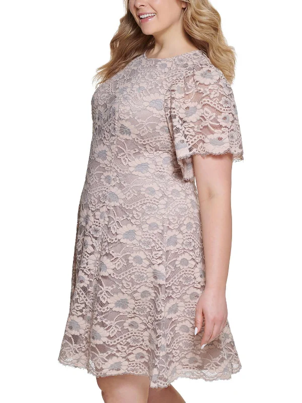 Women's Seasonal Fashion Trends Plus Womens Lace Knee-Length Fit & Flare Dress