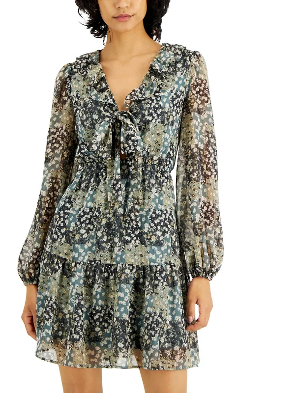 Casual Clothes For Women Juniors Womens Floral Short Fit & Flare Dress