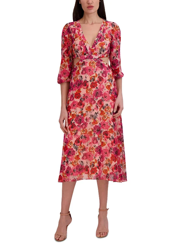 Versatile Women's Clothing for All Occasions Womens Floral Print Flowy Wear To Work Dress