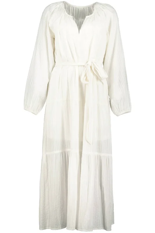 Big Sale Event Women's Boho Belted Maxi Dress In Pure