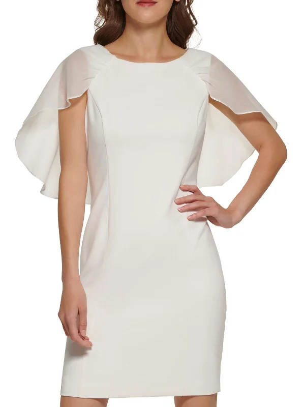 Sporty Streetwear Womens Scuba Mini Sheath Dress