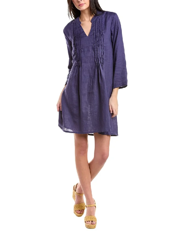 Clearance Sale Pomegranate Linen Pintuck Dress