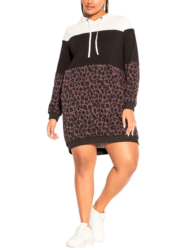 Outfits For Girls Womens Animal Print Cotton Sweatshirt Dress