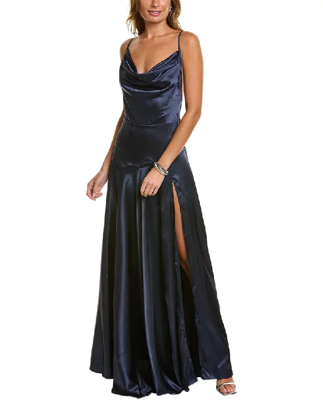 Women's Formal Event Clothing BONHEUR D'AMOUR Cowl Maxi Dress