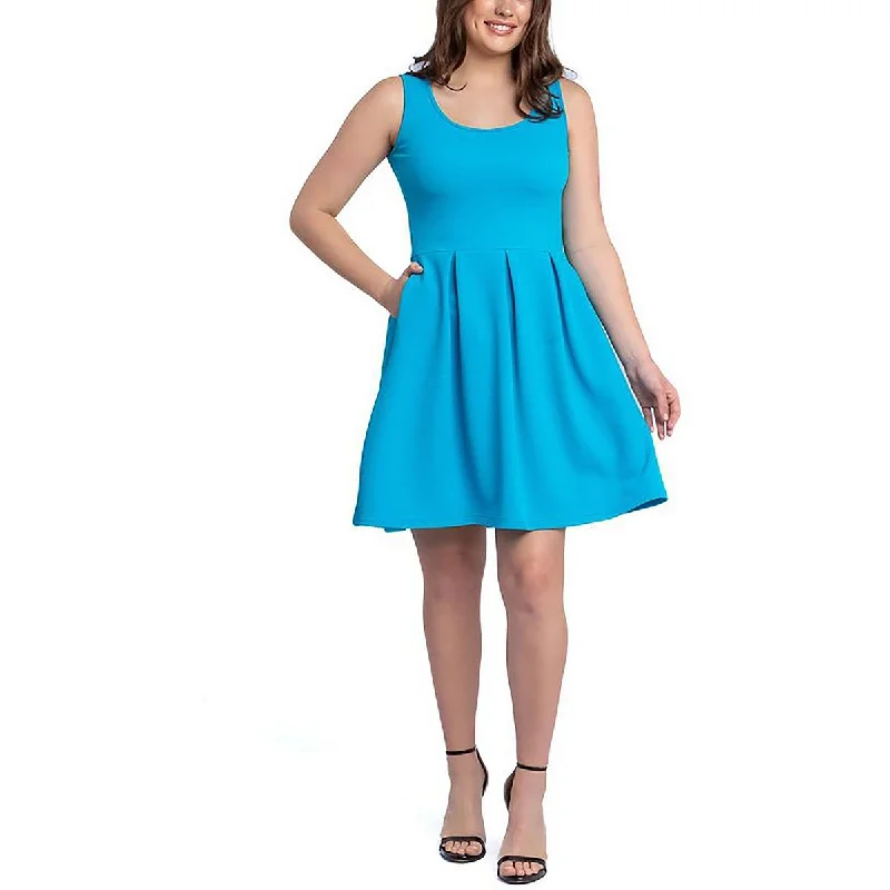 Chic Casual Style Plus Womens Fit & Flare Sleeveless Fit & Flare Dress