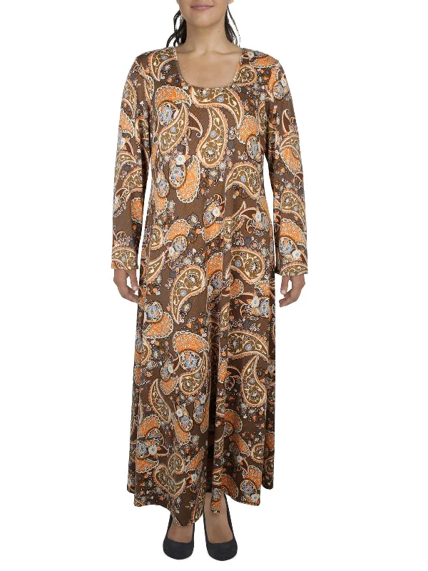 Timeless Classics Plus Womens Paisley Long Maxi Dress