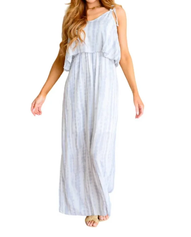 Chic Wardrobe No More Grey Skies Maxi Dress In Blue