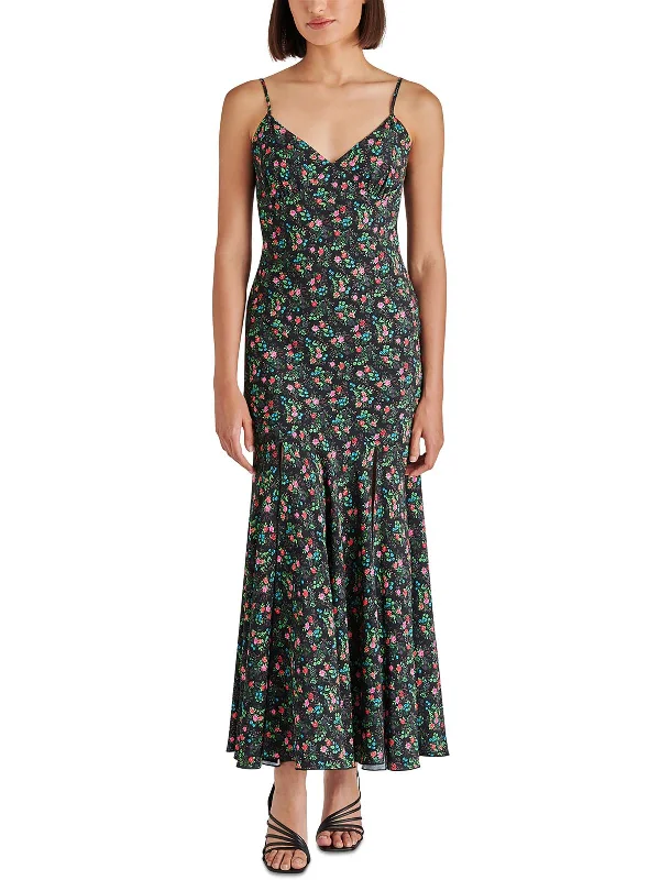 Chic Women's Garments Womens Floral Print Polyester Maxi Dress