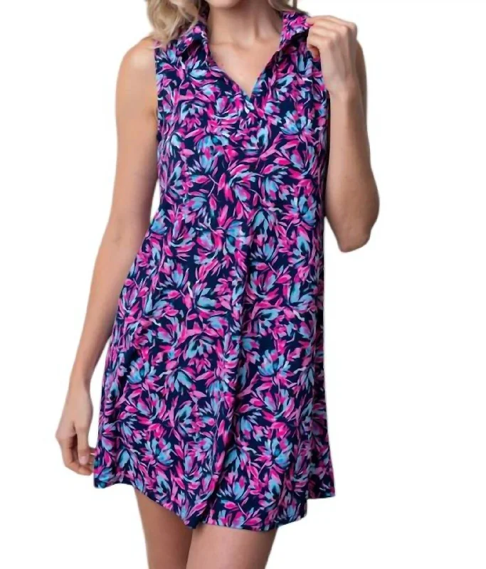 Stylish Loungewear for Women Sleeveless Floral Print Knit Dress In Multi