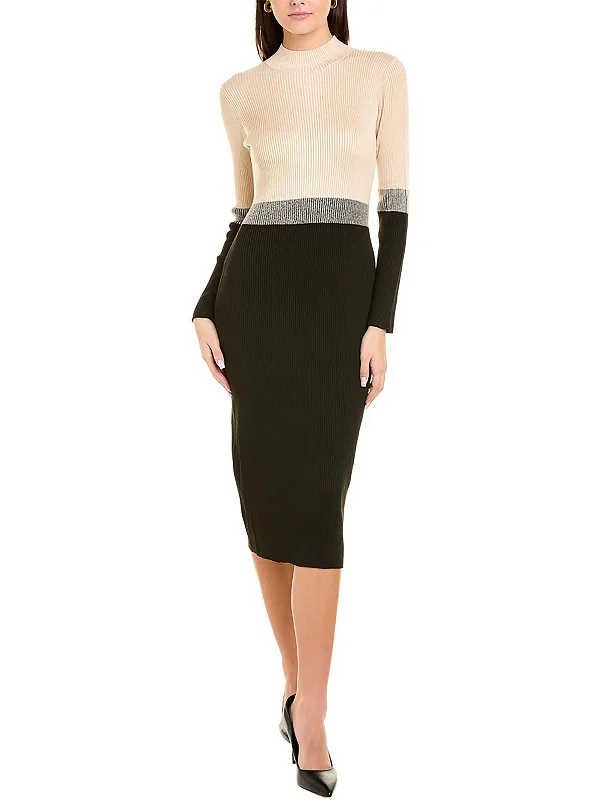 Women's Holiday Clothing Plus Womens Ribbed Work Wear Sweatshirt Dress