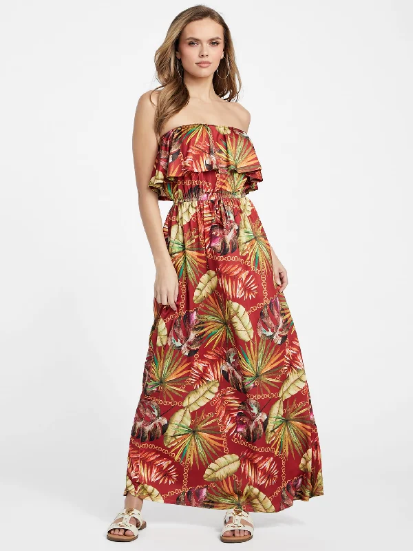 Women's Transitional Clothes Hillarie Printed Maxi Dress