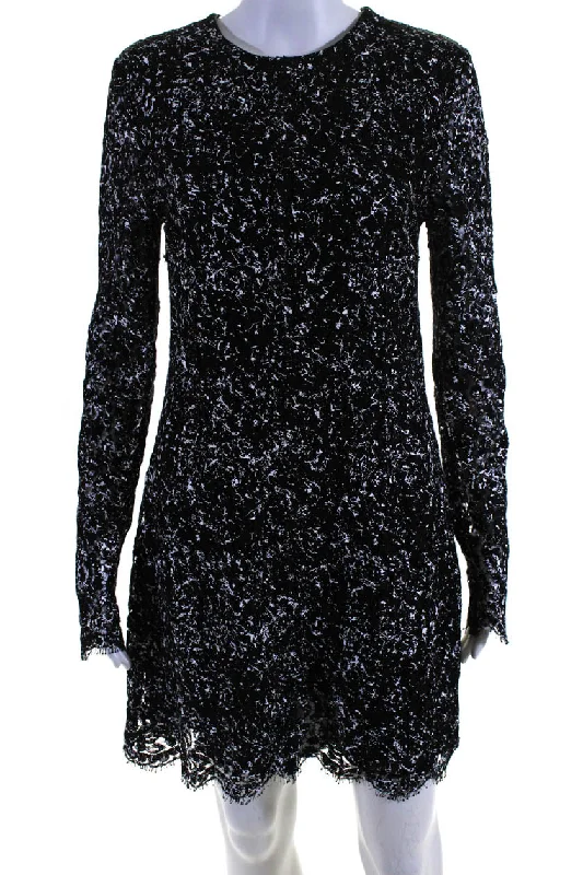 Women's Travel Garments Jason Wu Collection Womens Marbled Lace Long Sleeve Sheath Dress Black Women's Travel Garments Jason Wu Collection Womens Marbled Lace Long Sleeve Sheath Dress Black