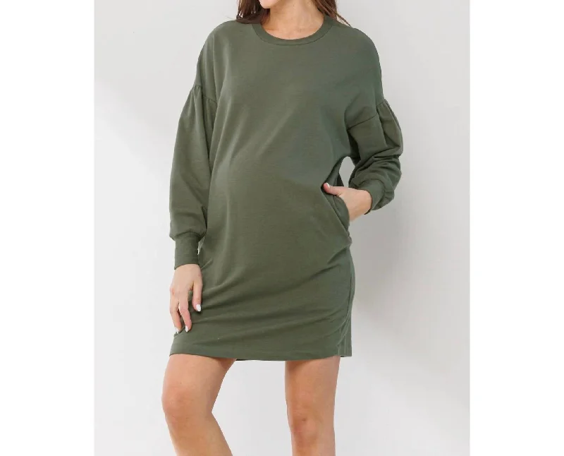 Clearance Sale Online Maternity Sweater Dress In Olive