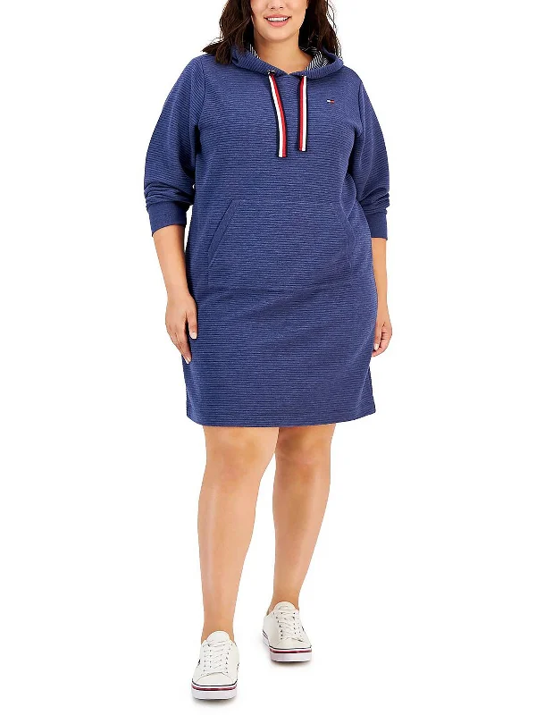 Women's Clothing For Outdoor Activities Plus Ottoman Womens Hoodie Mini Sweatshirt Dress