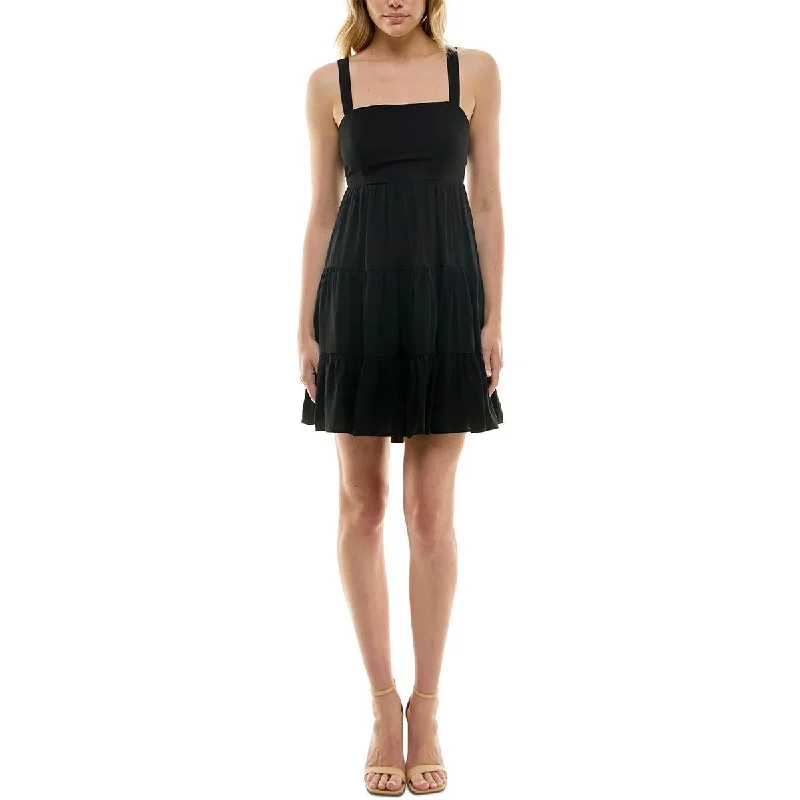 Women's Plus-Size Outfit Juniors Womens Tiered Rayon Fit & Flare Dress