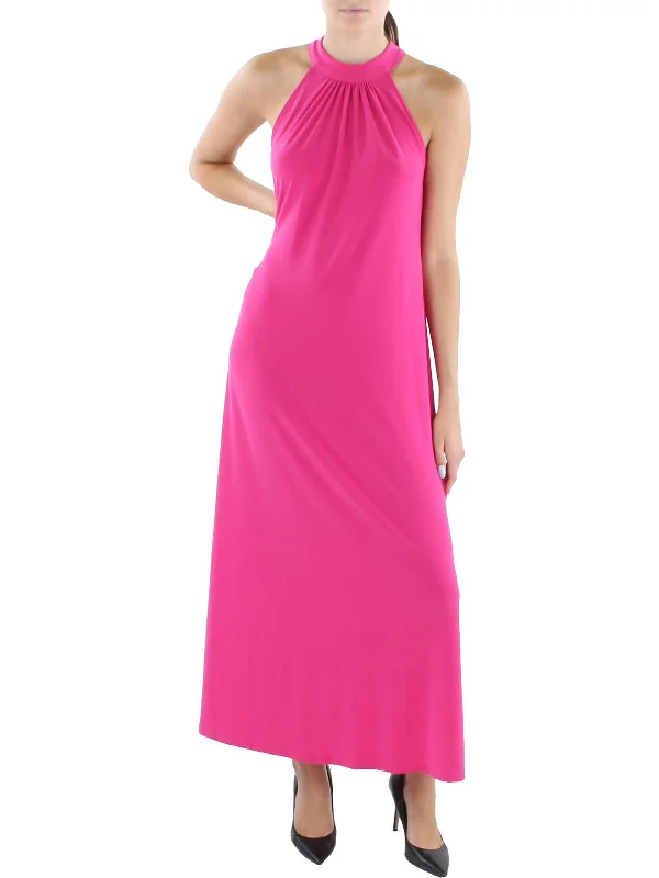 Plus Size Women's Fashion and Clothing Womens Halter Side Slit Maxi Dress