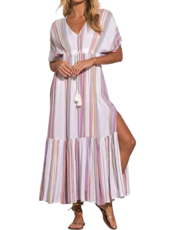 Affordable Women's Garments Juniper Maxi Dress In White Multi Stripe