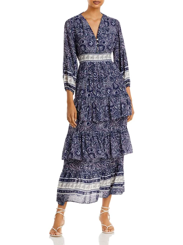 Women's Fashion Essentials Womens Printed Hi-Low Maxi Dress