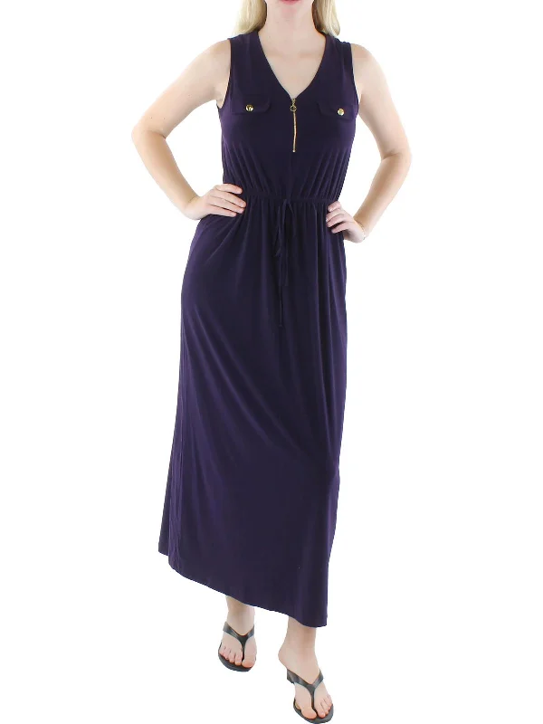 Athleisure Wear Womens V-Neck Long Maxi Dress