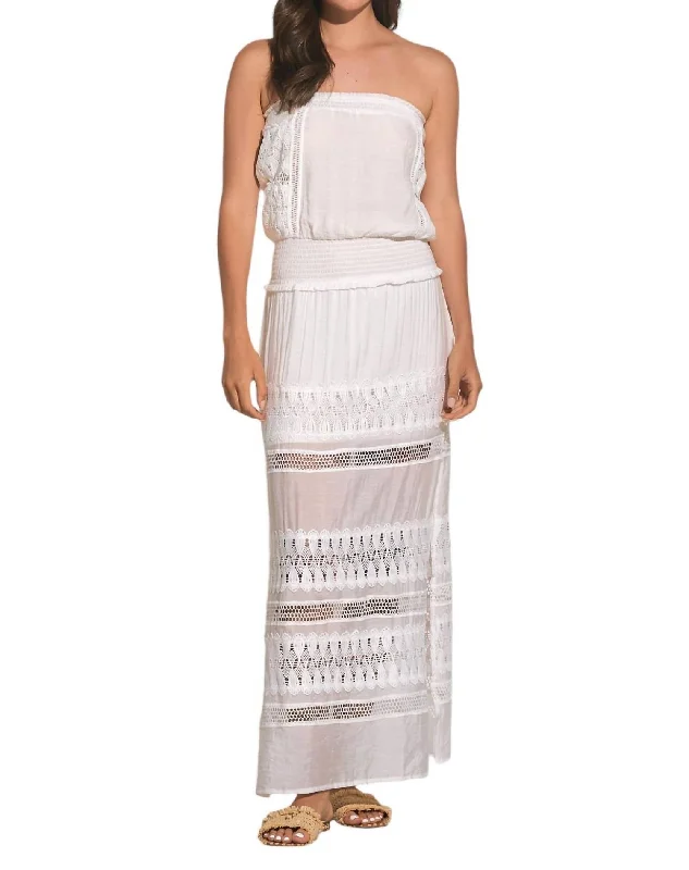 Fashion Sale Strapless Maxi Dress In Wht