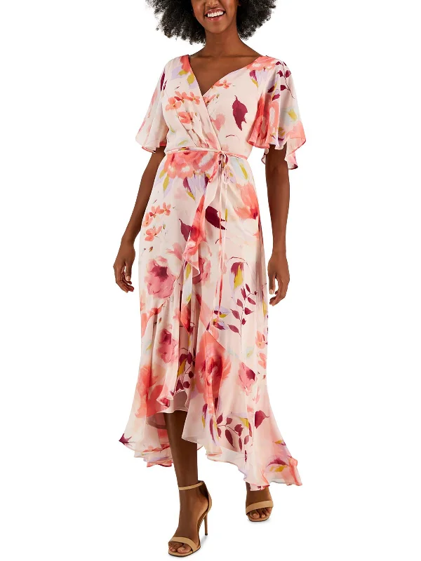 Women's Sporty Clothes Womens Chiffon Floral Maxi Dress