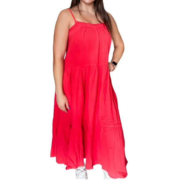 Sale Clothes Online Gauze Maxi Dress In Red