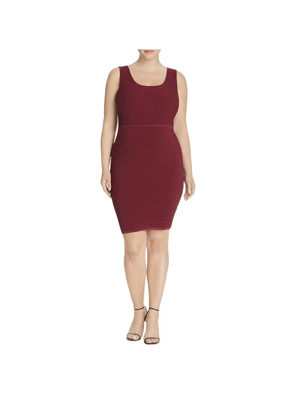 Limited Time Offer Plus Beri Womens Textured Sleeveless Sheath Dress