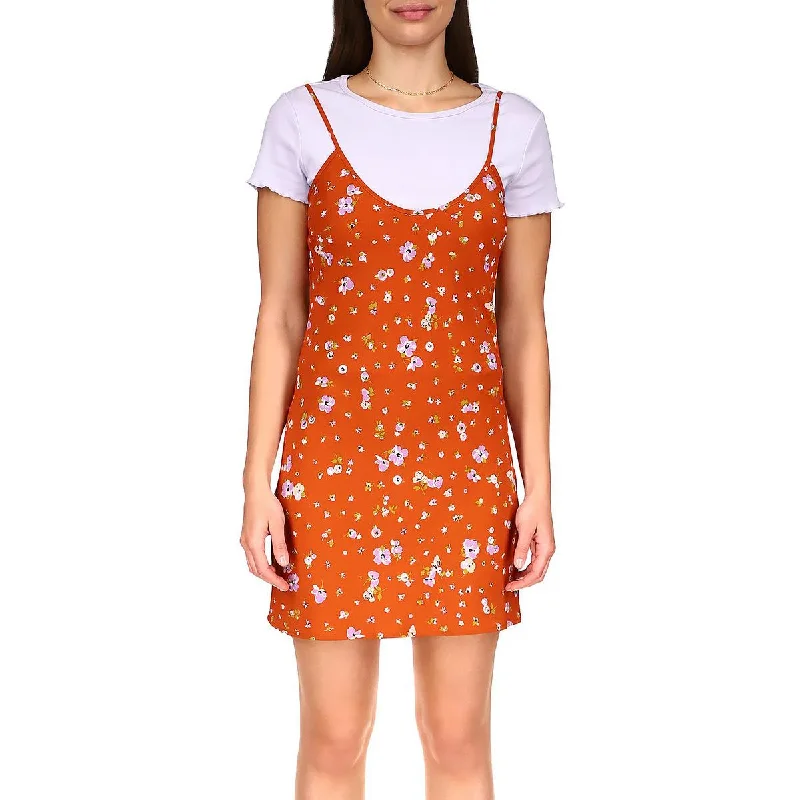Tailored Clothing For Women Womens Floral Print Above Knee Slip Dress
