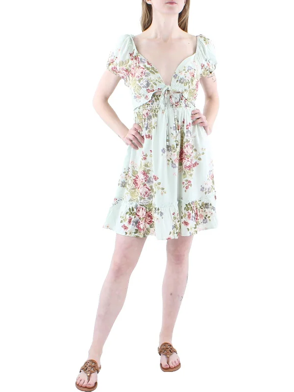 Stylish And Comfortable Clothing For Women Womens Floral Print Short Fit & Flare Dress