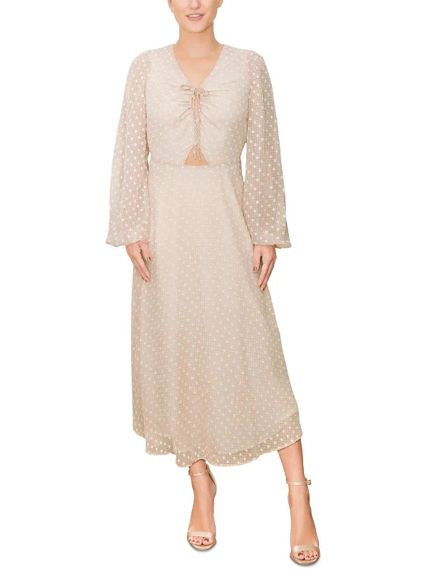 Timeless Women's Clothes Hestia Womens Chiffon Clip Dot Maxi Dress