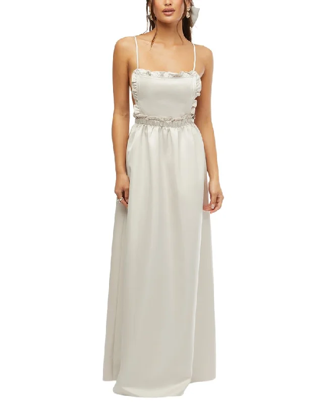 Stylish Women's Clothing WeWoreWhat Ruffle Bib Maxi Dress