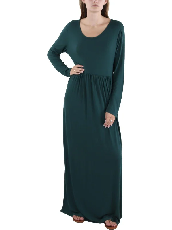 Sophisticated Women's Fashion Womens Full Length Long Sleeve Maxi Dress
