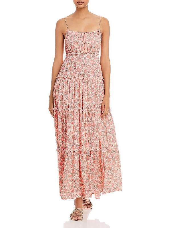 Timeless Classics Womens Printed Scoop Neck Maxi Dress