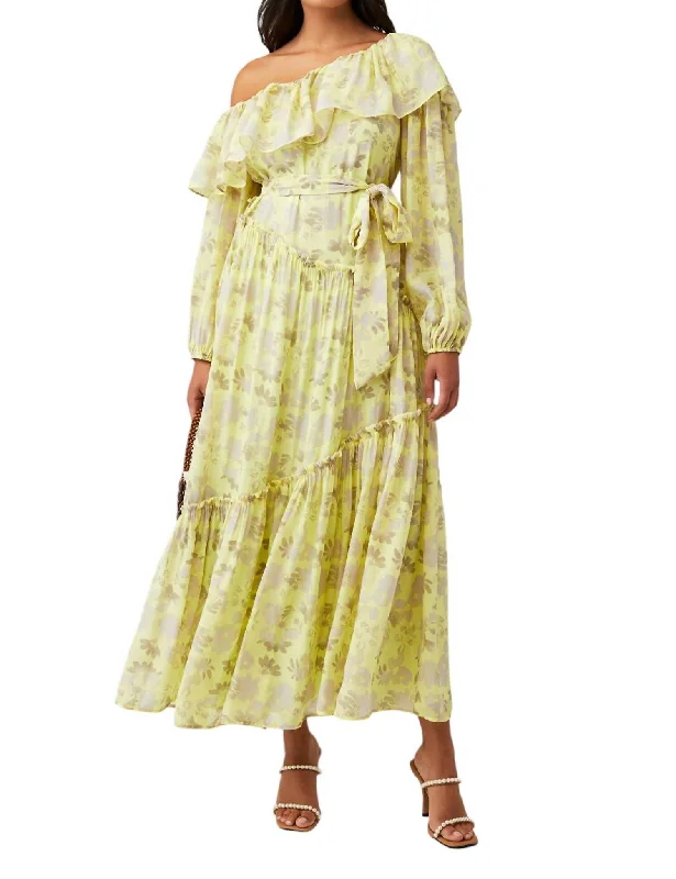 Women Clothing Kaylani Dress In Yellow Grey Floral