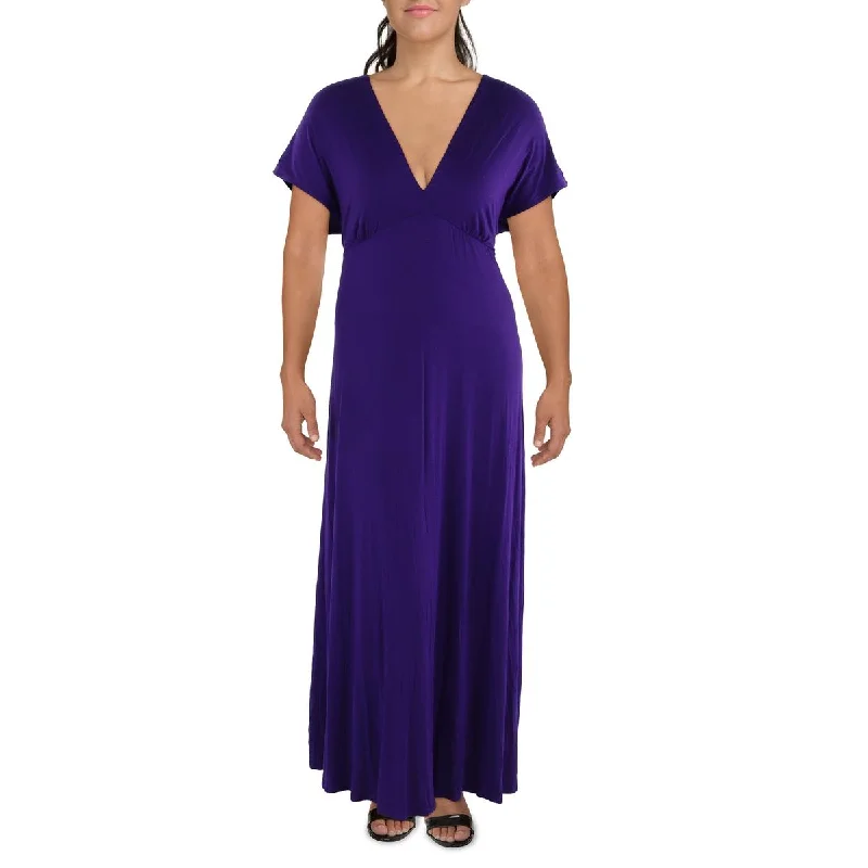 Women's Formal Event Outfit Plus Womens Full Length V-Neck Maxi Dress