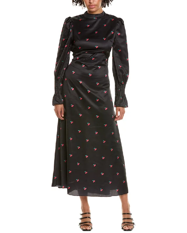 Women's Weekend Outfit Madison Miles Puff Sleeve Maxi Dress
