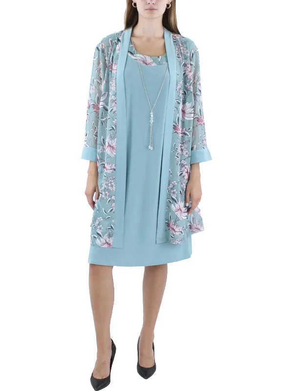 Classic Clothes For Women Plus Womens Floral Print Polyester Two Piece Dress
